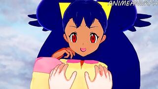 Iris captured and fucked by a Pokémon trainer in a hentai scene