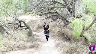 The guy fucked his sweaty wife on the trail after her workout