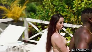 Nice combination of sex with two black guys and a brunette