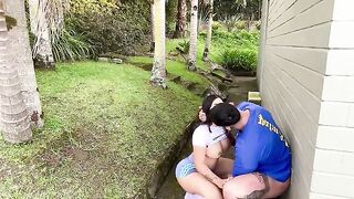 The girl was eaten out in a passionate public encounter