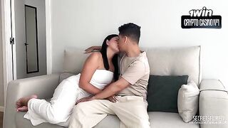 A girl full of passion, accepting cum in her pussy