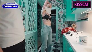 A cute maid seduced her master and fucked with him in doggy style