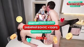 A stepdaughter with big natural boobs is caught in a steamy situation