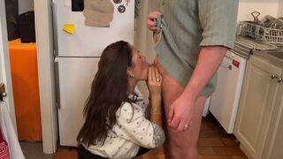 The husband made a creampie for his wife after ice cream
