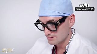 A doctor's examination can turn into a rough threesome sex session