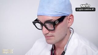 A doctor's examination can turn into a rough threesome sex session