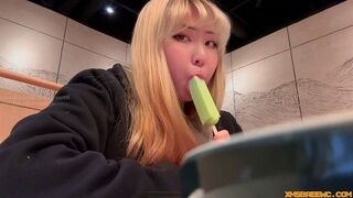 You're licking the cream, but you could lick me instead