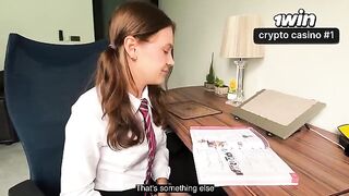 The girl was punished for not doing her homework