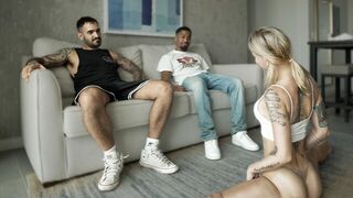 Who will fuck the wife first in a hot threesome encounter?