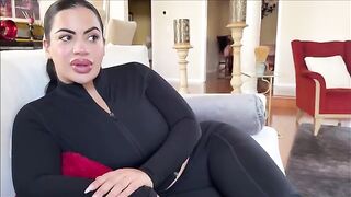 The girl has a sharp reaction when she sees the man’s excitement