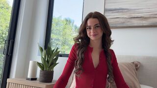 Nikki Nicole gets caught by her stepdad while masturbating on the bed