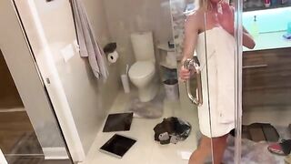 The girl shared her cock with her girlfriend in a steamy sauna scene