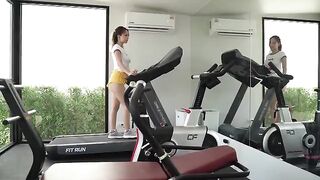 A girl is jumping on dick after spilling something on her clothes