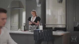 The boss is at home and in sexy underwear, he couldn’t resist