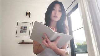 Asian step sister shares bed during study sessions
