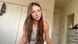 The step sister is ready to strip down very quickly