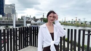 A signal of distress from a stunning bikini-clad beauty