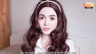 The girl in the roleplay is a sex doll for her man, an intense ritual