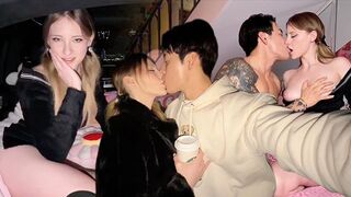 The passion of two lovers turns into an intense backseat encounter