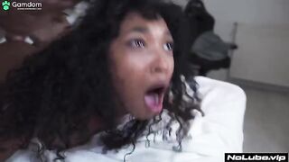 A girl is on the verge of orgasm, but she won’t cum