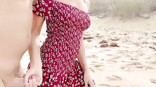 The couple has sex right on the sandy coast of Florida