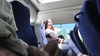 A busty woman was caught exposing herself on the bus and got fucked