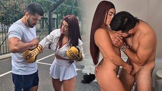 A seductive girl is fucking with her personal trainer in the gym