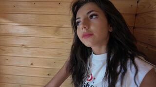 Skinny brunette gets fucked hard in sauna by Turkish guy in steamy homemade vid