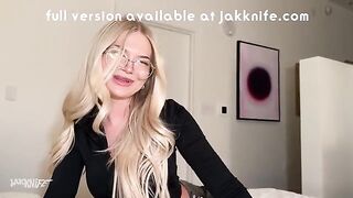 A girl is a slutty bitch in the office, taking control