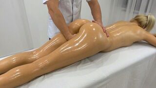 The masseur could not resist and he came to her mouth - it was a unique experience for him