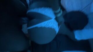 Ebony beauty got fucked on the bed in doggy style