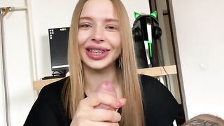 I sucked my friend's cock until he came on my cute face