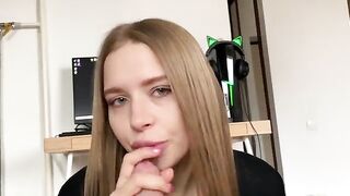I sucked my friend's cock until he came on my cute face