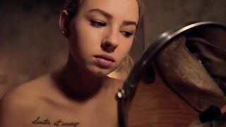 A girl fresh from the shower gets her makeup done and then sucks my cock