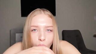 Barbie likes to suck huge cocks and get cum on her cute face