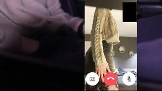 The wife makes a video call to her lover and cheats on her husband