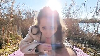 Petite beauty Mini Julia fucked outdoors by a stranger