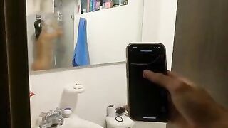 The girl challenged herself not to squirt while using the vibrator in public