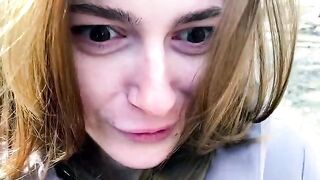 A girl was filmed as she acted like a cheap whore outdoors