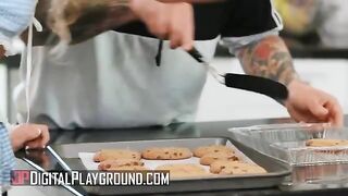 Petite Khloe Kapri bakes in a sexy apron, showcasing her trimmed style