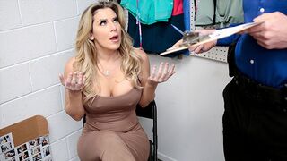 Gorgeous MILF Kayla Paige caught stealing, stripped and searched